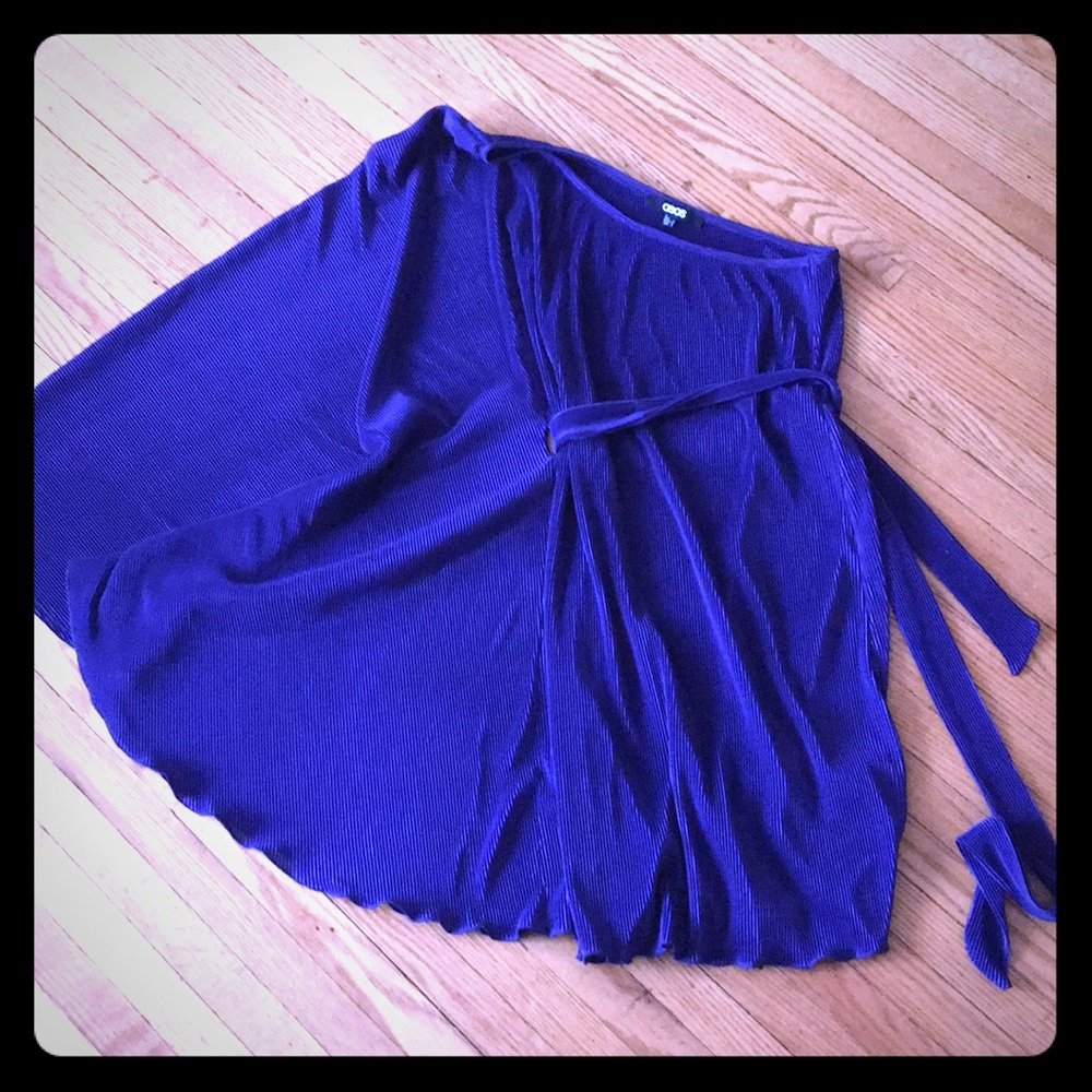 Purple one sleeve party dress
